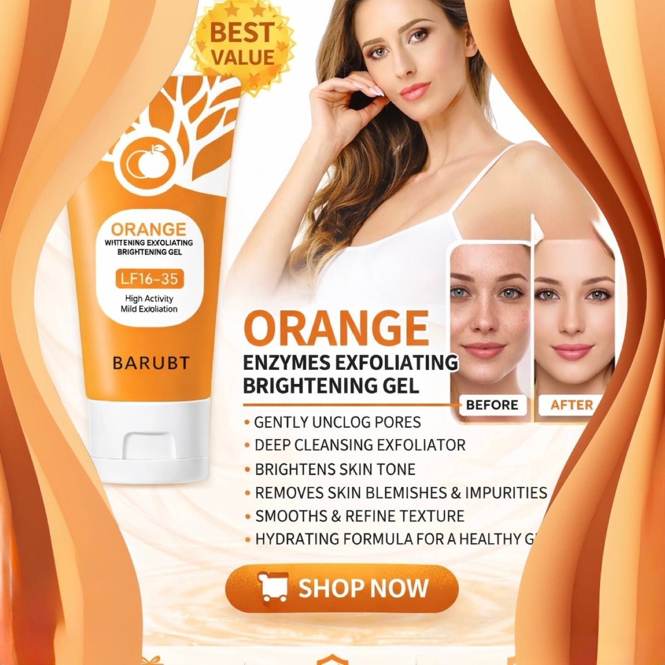 "Exfoliating peeling gel creamy texture close up"